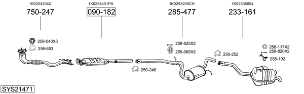 Sistema de gases de escape Vw GOLF VI Variant