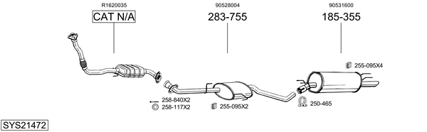 Sistema de gases de escape Vauxhall OMEGA Saloon
