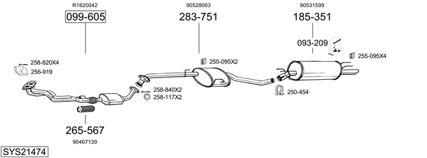 Sistema de gases de escape Vauxhall OMEGA Saloon
