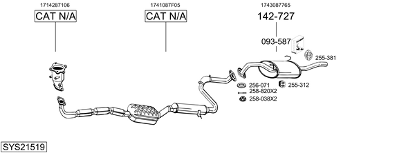 Sistema de gases de escape Daihatsu CHARADE IV Saloon