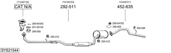 Sistema de gases de escape Daihatsu SIRION