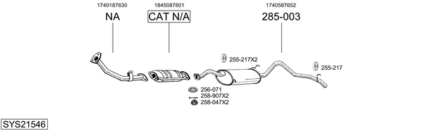 Sistema de gases de escape Daihatsu FEROZA Soft Top