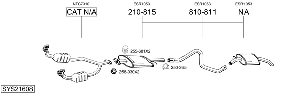 Sistema de gases de escape Land Rover RANGE ROVER I