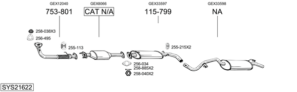 Sistema de gases de escape Rover 100 Convertible