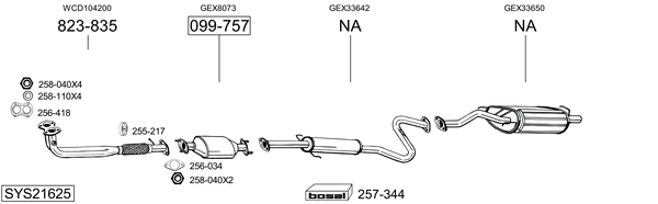 Sistema de gases de escape Rover 200 II Convertible
