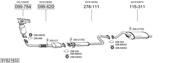 Sistema de gases de escape Rover 25 I Hatchback