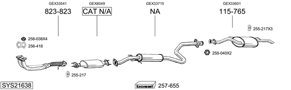 Sistema de gases de escape Rover 400 II