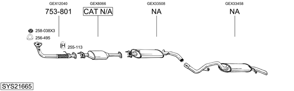 Sistema de gases de escape Rover 100 / METRO Hatchback