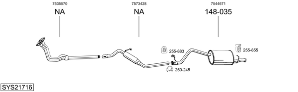 Sistema de gases de escape Autobianchi Y10