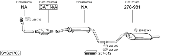 Sistema de gases de escape Lada SAMARA