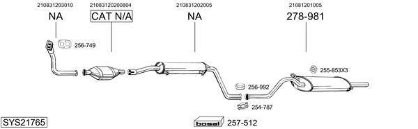 Sistema de gases de escape Lada SAMARA