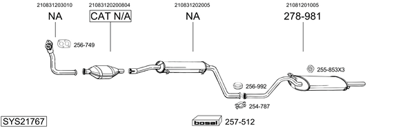 Sistema de gases de escape Lada SAMARA