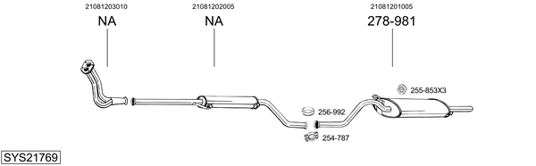 Sistema de gases de escape Lada SAMARA