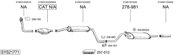 Sistema de gases de escape Lada SAMARA Saloon