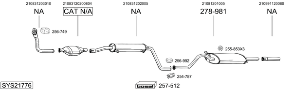 Sistema de gases de escape Lada SAMARA Saloon