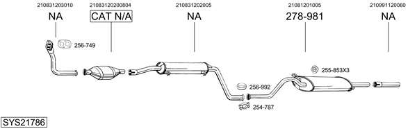 Sistema de gases de escape Lada SAMARA Saloon