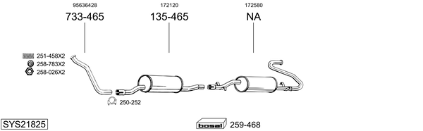 Sistema de gases de escape Talbot EXPRESS 1000 -1800 Van