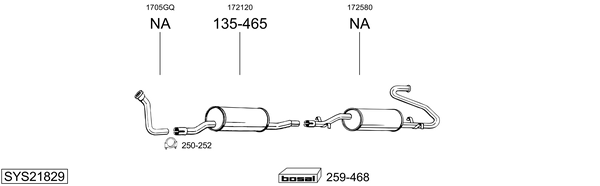 Sistema de gases de escape Talbot EXPRESS 1000 -1800 Van
