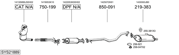Sistema de gases de escape Suzuki SWIFT III