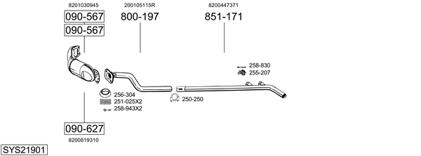 Sistema de gases de escape Renault FLUENCE