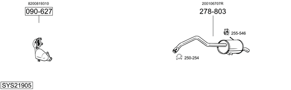 Sistema de gases de escape Renault KANGOO BE BOP