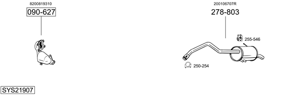Sistema de gases de escape Renault KANGOO Express