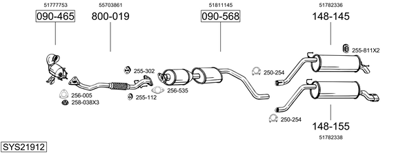 Sistema de gases de escape Fiat GRANDE PUNTO