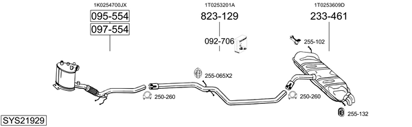 Sistema de gases de escape Vw TOURAN
