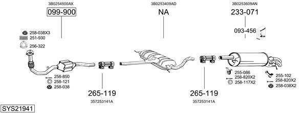 Sistema de gases de escape Vw PASSAT B5.5