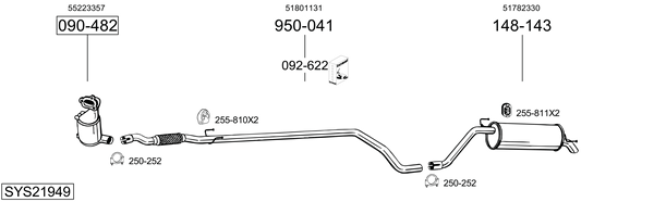 Sistema de gases de escape Fiat PUNTO EVO Hatchback Van