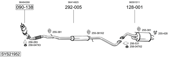 Sistema de gases de escape Chevrolet MATIZ