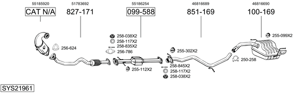 Sistema de gases de escape Alfa Romeo 147