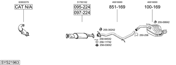 Sistema de gases de escape Alfa Romeo 147