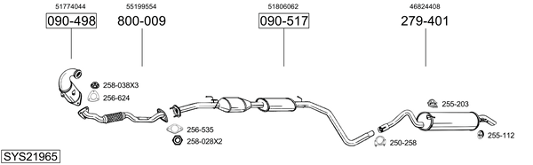 Sistema de gases de escape Fiat STILO Multi Wagon