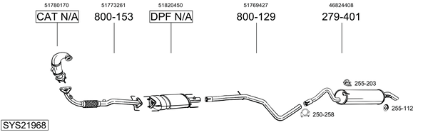 Sistema de gases de escape Fiat STILO VAN