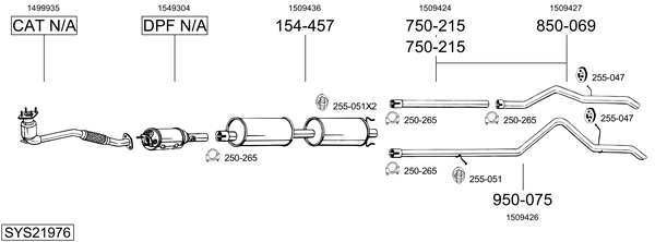 Sistema de gases de escape Ford TRANSIT Bus