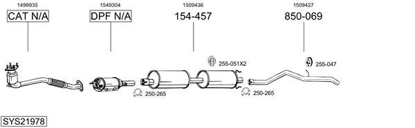 Sistema de gases de escape Ford TRANSIT Van