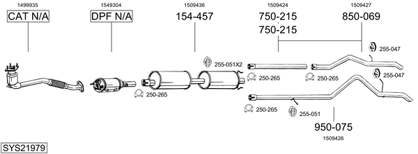 Sistema de gases de escape Ford TRANSIT Van