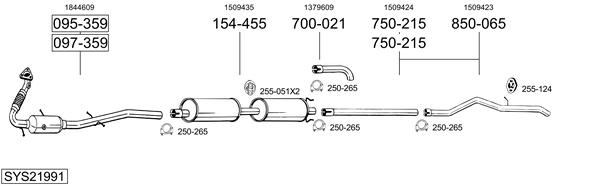 Sistema de gases de escape BOSAL SYS21991
