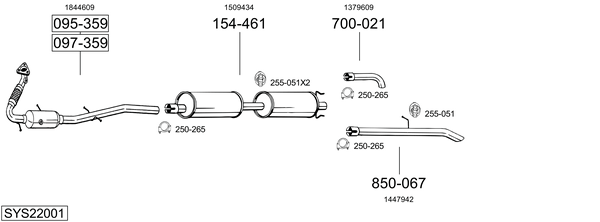 Sistema de gases de escape Ford TRANSIT Platform/Chassis
