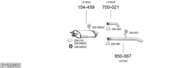 Sistema de gases de escape Ford TRANSIT Platform/Chassis