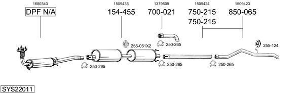 Sistema de gases de escape Ford TRANSIT Van