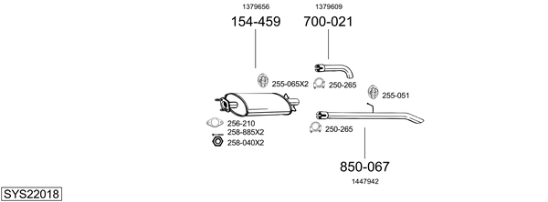 Sistema de gases de escape Ford TRANSIT Platform/Chassis