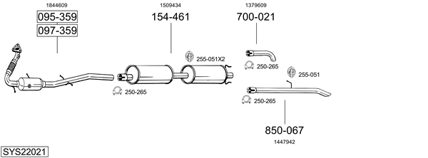 Sistema de gases de escape Ford TRANSIT Platform/Chassis