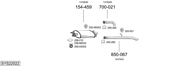 Sistema de gases de escape Ford TRANSIT Platform/Chassis