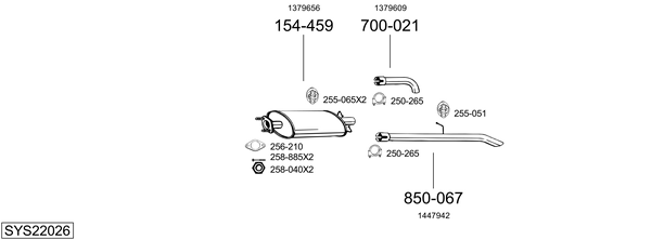 Sistema de gases de escape Ford TRANSIT Platform/Chassis