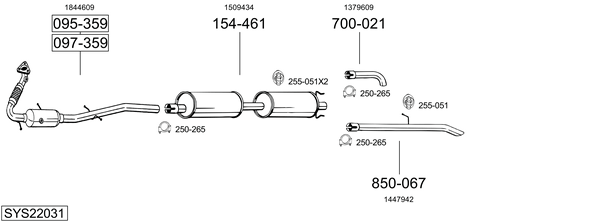 Sistema de gases de escape Ford TRANSIT Platform/Chassis