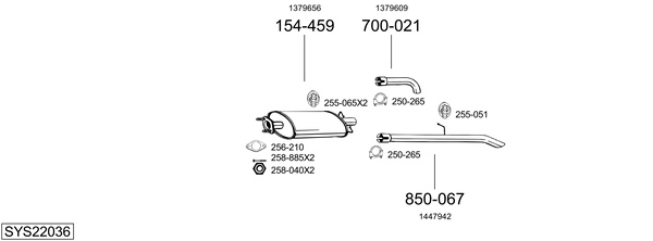 Sistema de gases de escape Ford TRANSIT Platform/Chassis