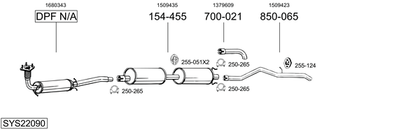 Sistema de gases de escape BOSAL SYS22090