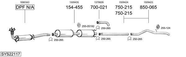 Sistema de gases de escape Ford TRANSIT Van